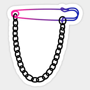 Cisgender Bisexual Safety Pin Sticker